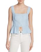 The East Order Farrah Front-button Cropped Top