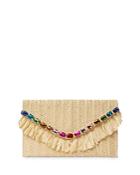 Btb Los Angeles Skylar Embellished Straw Clutch