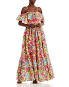 Alice And Olivia Kia Smocked Eyelet Maxi Dress