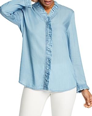 Nic+zoe Ruffled Up Denim Shirt
