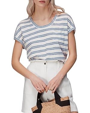 Whistles Striped Linen Basic Tee