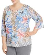 Status By Chenault Plus Floral-print Layered-look Top