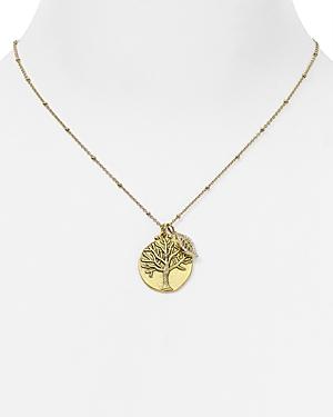Sequin Talisman Disc Tree Of Life Necklace, 16
