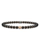 Roberto Demeglio 18k Rose Gold & Matte Black Ceramic Stretch Bracelet With Champagne Diamonds