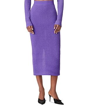 Herve Leger Sheer Striped Midi Skirt