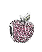 Pandora Charm - Sterling Silver, Cubic Zirconia & Crystal Red Apple Pave