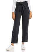 Mother The Greaser Paperbag-waist Wide-leg Jeans In Faded Black