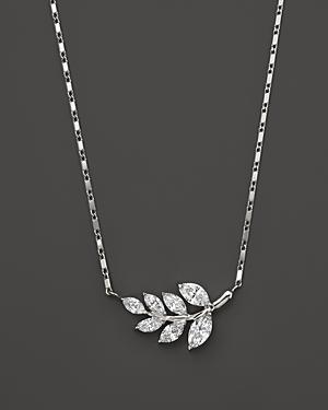 Diamond Leaf Pendant Necklace In 14k White Gold, .70 Ct. T.w. - 100% Exclusive
