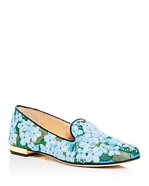 Charlotte Olympia Women's Floral Embroidered Smoking Slippers