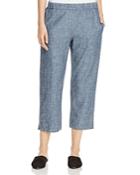 Eileen Fisher Petites Cropped Chambray Pants