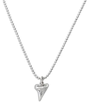 Allsaints Men's Shark Tooth Pendant Necklace In Sterling Silver, 20