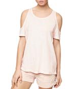 Sanctuary Cold Shoulder Heathered Tee