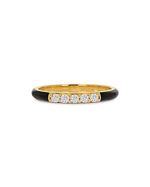 Rachel Reid 14k Yellow Gold Diamond & Enamel Stacking Band