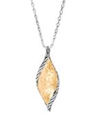 John Hardy 18k Yellow Gold & Sterling Silver Classic Chain Hammered Wave Pendant Necklace, 18