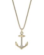 Bloomingdale's Men's Diamond Anchor Pendant Necklace In 14k Yellow Gold, 0.10 Ct. T.w. - 100% Exclusive
