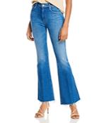 Mother The Weekender Fray Flare Jeans In Double Vision