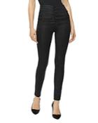 J Brand Natasha Button-fly Coated Skinny Jeans In Fearful