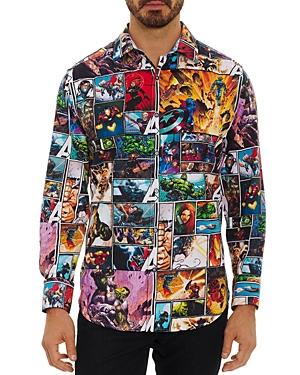Robert Graham X Marvel Avengers Unite Wearableart Classic Fit Button Down Sport Shirt