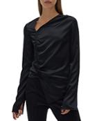Helmut Lang Long Sleeve Ruched Top