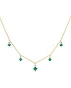 Bloomingdale's Emerald & Diamond Droplet Necklace In 14k Yellow Gold, 16 - 100% Exclusive