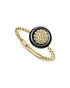 Lagos 18k Yellow Gold Caviar Black Ceramic Beaded Ring