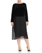 Eileen Fisher Plus Velvet Top Silk Dress