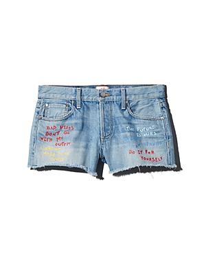 Alice + Olivia Amazing Embroidered Denim Shorts In Be Nice