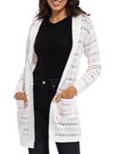 B Collection By Bobeau Pointelle Hooded Cardigan