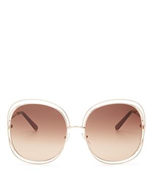Chloe Carlina Square Oversized Sunglasses, 62mm