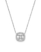 Bloomingdale's Diamond Round & Baguette Pendant Necklace In 14k White Gold, .50 Ct. T.w. - 100% Exclusive