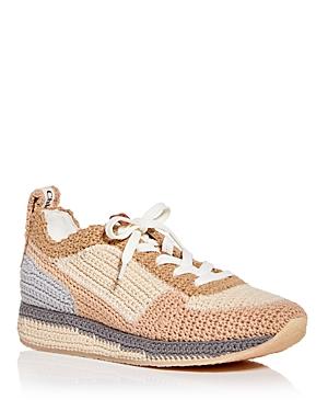 Chloe Women's Myha Color Block Crochet Low Top Sneakers