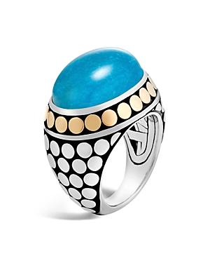 John Hardy Sterling Silver And 18k Bonded Gold Dot Dome Ring With Turquoise - 100% Exclusive