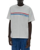 Helmut Lang Lifesaver Cotton Stripe Logo Graphic Tee