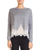 The Kooples Lace-trimmed Wool & Cashmere Sweater