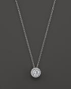 Diamond Halo Pendant Necklace In 14k White Gold, 1.0 Ct. T.w.