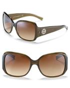 Tory Burch Large Square Sunglasses With Logo Temple Detail