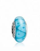 Pandora Charm - Murano Glass & Sterling Silver Turquoise Looking Glass