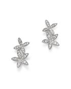 Kc Designs 14k White Gold Double Flower Diamond Earrings