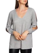 1.state Cutout Sleeve Ribbed Sweater