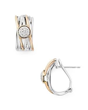 Bloomingdale's Marc & Marcella Diamond Layered Ring Earrings In Sterling Silver & Rose Gold-plated Sterling Silver, 0.1 Ct. T.w. - 100% Exclusive