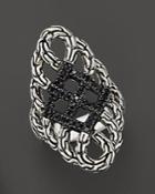 John Hardy Classic Chain Silver Lava Large Saddle Ring With Black Sapphire - Bloomingdale's Exclusive