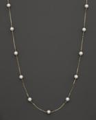 14k Yellow Gold Akoya Cultured Pearl Necklace, 32