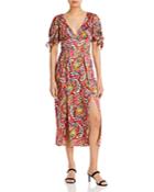 Cinq A Sept India Printed Tie Cuff Dress