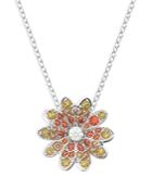 Swarovski Eternal Flower Multicolor Crystal Flower Pendant Necklace In Silver Tone, 14.87