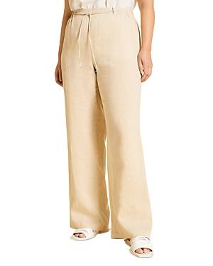 Marina Rinaldi Recanati Linen Wide-leg Trousers