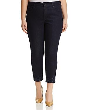 Nydj Plus Sheri Embroidered Slim Ankle Jeans In Rinse