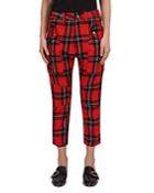 The Kooples Cropped Glitter Check Pants