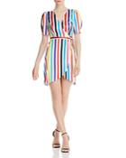 Aqua Rainbow-stripe Wrap Dress - 100% Exclusive