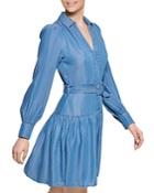 Karl Lagerfeld Paris Belted Chambray Dress
