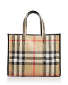 Burberry Vintage Check Small Woven Leather Book Tote
